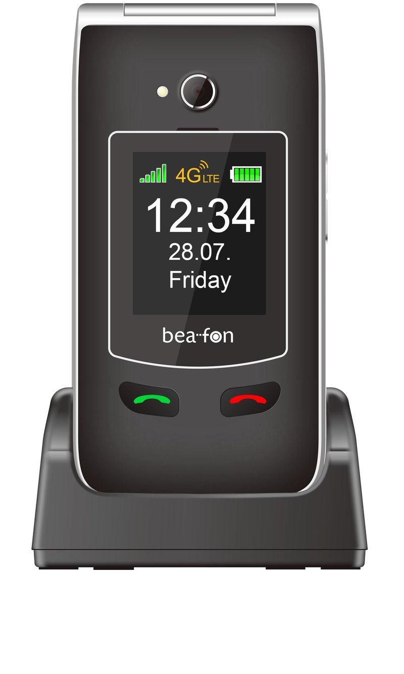 Telefon mobil pentru seniori Beafon SL645plus LTE (4G) Silverline, tip clapetă, cu buton de urgență SOS, taste mari, ecran color interior și exterior XXL, pentru vârstnici