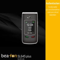 Telefon mobil cu clapetă pentru seniori Beafon SL645plus Silverline cu buton SOS, taste mari, protecție IP54, ecran color interior și exterior XXL 2