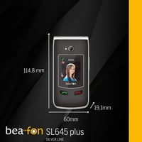Telefon mobil cu clapetă pentru seniori Beafon SL645plus Silverline cu buton SOS, taste mari, protecție IP54, ecran color interior și exterior XXL 5