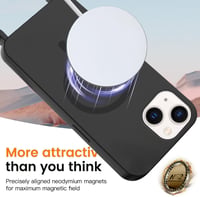 Husă din silicon compatibilă cu MagSafe pentru iPhone 14 Plus, cu șnur - negru 4