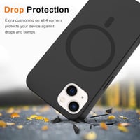 Husă din silicon compatibilă cu MagSafe pentru iPhone 14 Plus, cu șnur - negru 6