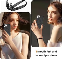 Husă din silicon compatibilă cu MagSafe pentru iPhone 14 Plus, cu șnur - negru 3