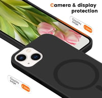 Husă din silicon compatibilă cu MagSafe pentru iPhone 14 Plus, cu șnur - negru 5
