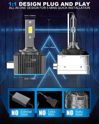 BEAMFLY D1S LED fényszóró izzó 110W 36000LM, HID xenon csere, 2 db 4
