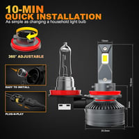 BEAMFLY H11/H8/H9 LED Fényszóró Izzó 18000LM, 110W Nagy Teljesítményű Első Lámpa, 6000K Erős Fehér Fény, 12V Autó Világítás 7