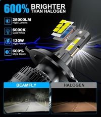 BEAMFLY H4 HB2 9003 LED Autó Fényszóró Izzó 130W 28000LM 6000K Canbus - Univerzális Autó és Motor Izzók Vastag Rézcső Hűtéssel - 2db 4