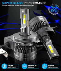 BEAMFLY H4 HB2 9003 LED Autó Fényszóró Izzó 130W 28000LM 6000K Canbus - Univerzális Autó és Motor Izzók Vastag Rézcső Hűtéssel - 2db 2