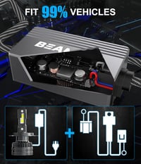 BEAMFLY H4 HB2 9003 LED Autó Fényszóró Izzó 130W 28000LM 6000K Canbus - Univerzális Autó és Motor Izzók Vastag Rézcső Hűtéssel - 2db 7