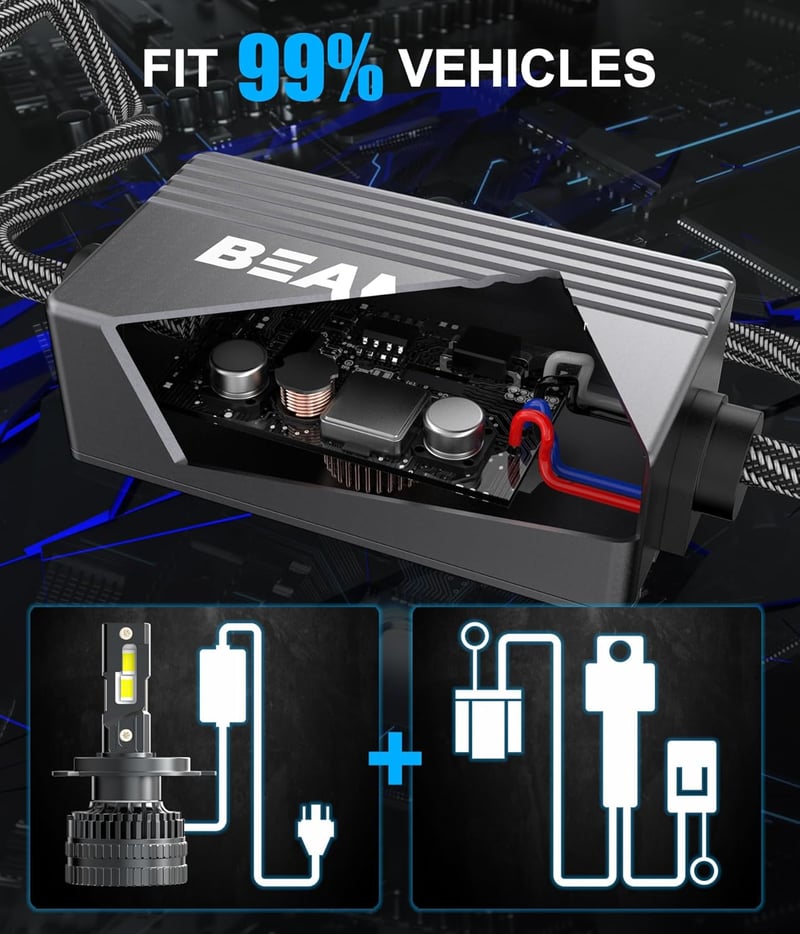 BEAMFLY H4 HB2 9003 LED Autó Fényszóró Izzó 130W 28000LM 6000K Canbus - Univerzális Autó és Motor Izzók Vastag Rézcső Hűtéssel - 2db