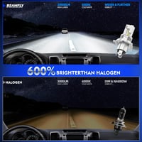BEAMFLY H4 HB2 9003 LED Fényszóró Izzó Szett, 20000LM, 12V Autó Távolsági/Tompított Világítás, 6000K Hideg Fehér, 100000 Óra Élettartam 4