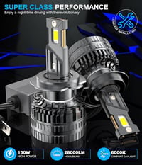 BEAMFLY H7 LED Autó Izzó Szett - 130W 28000LM Canbus Kompatibilis Fényszóró, 6000K Hideg Fehér, Rézcső Hűtéssel, 12V, 2db 5