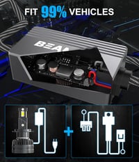 BEAMFLY H7 LED Autó Izzó Szett - 130W 28000LM Canbus Kompatibilis Fényszóró, 6000K Hideg Fehér, Rézcső Hűtéssel, 12V, 2db 7