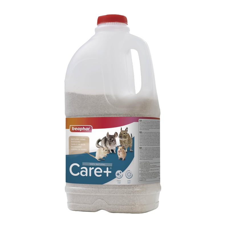 Beaphar Care+ Nisip pentru baie pentru șinșile - Nisip absorbant pentru umiditate și excesul de grăsime - 1,3 kg