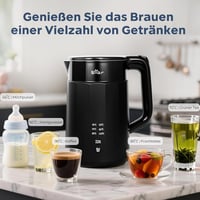 Bear 1.7L Elektromos Vízforraló 6 Hőmérséklet Beállítás Rozsdamentes Acél 6