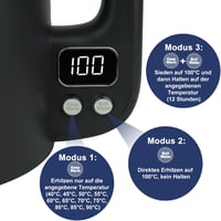 Bear 1,7L Rozsdamentes Vízforraló 11 Hőmérséklet LCD Kijelzővel 1800W 4
