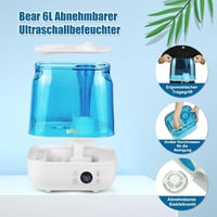 Bear 6L Párásító - Időzítő, Alvó Mód, Állandó Páratartalom, Aroma Funkció, 360° Forgó Kettős Fúvóka, 28 dB Ultra Csendes, Babáknak és Növény 4