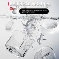 Mini tocător electric Bear cu boluri de sticlă de 0,6 l și 2 l, 2 viteze, 4 lame din oțel inoxidabil, pentru mâncare de bebeluși, fructe și legume 5