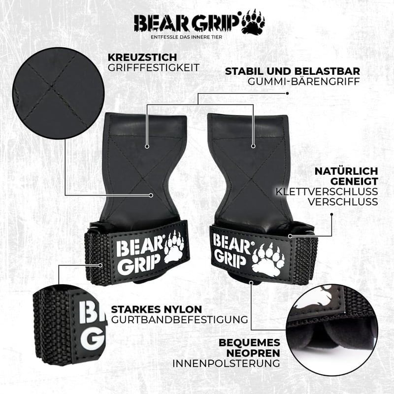BEAR GRIP Súlyemelő Csatok Erős Edzés Kiegészítő Fitness Felszerelés