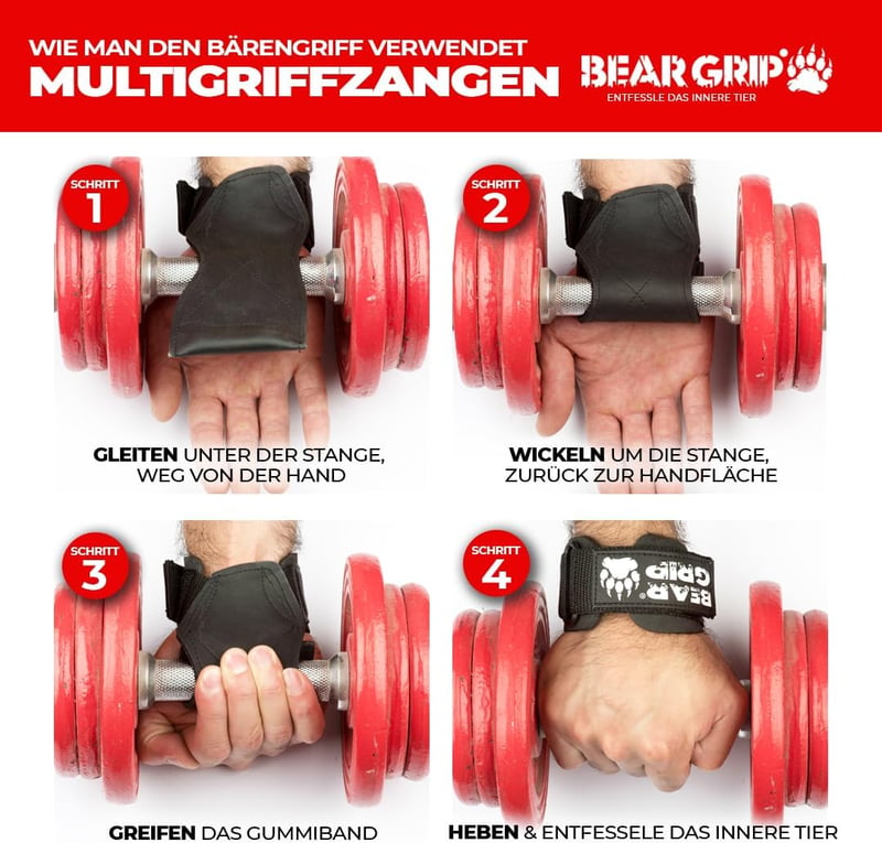 BEAR GRIP Súlyemelő Csatok Erős Edzés Kiegészítő Fitness Felszerelés