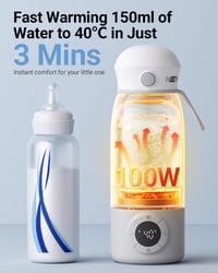 Încălzitor portabil pentru biberoane Bear, 500 ml, pentru lapte praf și lapte matern, ideal pentru mașină și avion, cu reglare precisă a temperaturii 2