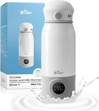 Încălzitor portabil pentru biberoane Bear, 500 ml, pentru lapte praf și lapte matern, ideal pentru mașină și avion, cu reglare precisă a temperaturii 1