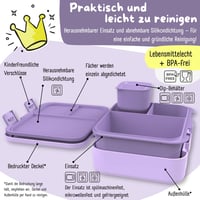 BEARFOOT Bento Box Compact dječja kutija za užinu - Jednorog ljubičasta, 1000 ml - školska kutija za ručak za djecu 6