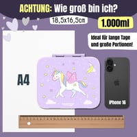 BEARFOOT Bento Box Compact dječja kutija za užinu - Jednorog ljubičasta, 1000 ml - školska kutija za ručak za djecu 2