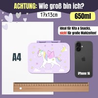 Cutie pentru gustări compactă BEARFOOT Bento Box pentru copii - Unicorn mov, 650 ml 5