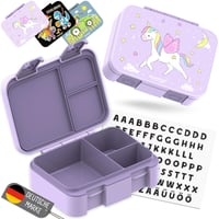 Cutie pentru gustări compactă BEARFOOT Bento Box pentru copii - Unicorn mov, 650 ml 1