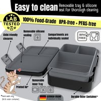 Detský obedár BEARFOOT Bento Box Compact - Sticker čierna, 650 ml 4