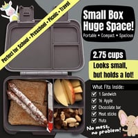 Detský obedár BEARFOOT Bento Box Compact - Sticker čierna, 650 ml 8