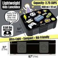 Detský obedár BEARFOOT Bento Box Compact - Sticker čierna, 650 ml 3