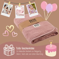 BEARFOOT mušelínová detská deka z fleece bavlny, plyšová, mäkká, pre novorodencov, darček pre chlapcov a dievčatá k narodeninám, farba Dusty Rose 5