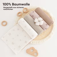 Bearmoss pamučna pelena za bebe od 100% mekanog pamuka, prozračna i super upijajuća muslinska tkanina, 4 komada, 60x60 cm, ružičasti uzorak 3