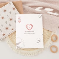 Scutece din Muselină Bearmoss pentru Bebeluși 100% Bumbac, Scutece Pufoase pentru Regurgitare, Respirabile și Super Absorbante, 3 buc, 60x60 cm, Soare Maro 7