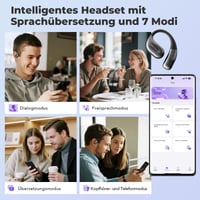 Prekladateľské slúchadlá BEARTAIN, 3 v 1 preklad v reálnom čase, 150 jazykov, dotyková obrazovka, 60-hodinová výdrž batérie, iOS a Android, na cestovanie 2