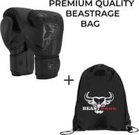 BEAST RAGE Bokszkesztyű 10 oz - Fekete Műbőr Edzőkesztyű MMA, Muay Thai, Kickbox Edzéshez - Unisex Sparring Kesztyű Extra Csuklóvédelemmel 5
