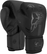BEAST RAGE Bokszkesztyű 10 oz - Fekete Műbőr Edzőkesztyű MMA, Muay Thai, Kickbox Edzéshez - Unisex Sparring Kesztyű Extra Csuklóvédelemmel 8