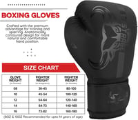 BEAST RAGE Bokszkesztyű 10 oz - Fekete Műbőr Edzőkesztyű MMA, Muay Thai, Kickbox Edzéshez - Unisex Sparring Kesztyű Extra Csuklóvédelemmel 6