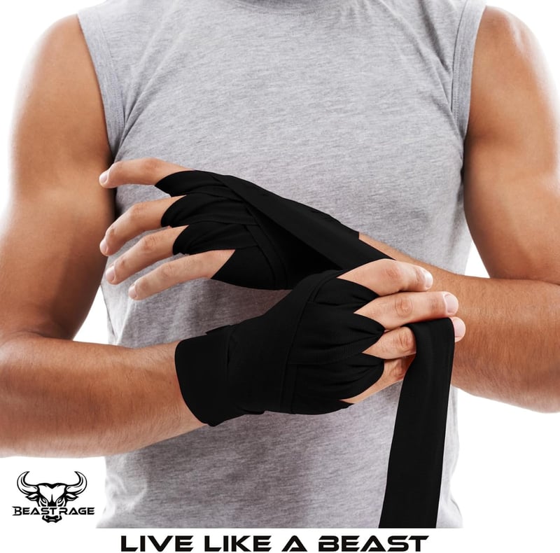 BEAST RAGE Boxkéz Bandázs 2.5/4.5m Edzés Kesztyű Csuklótámasz Ütőpárnázat