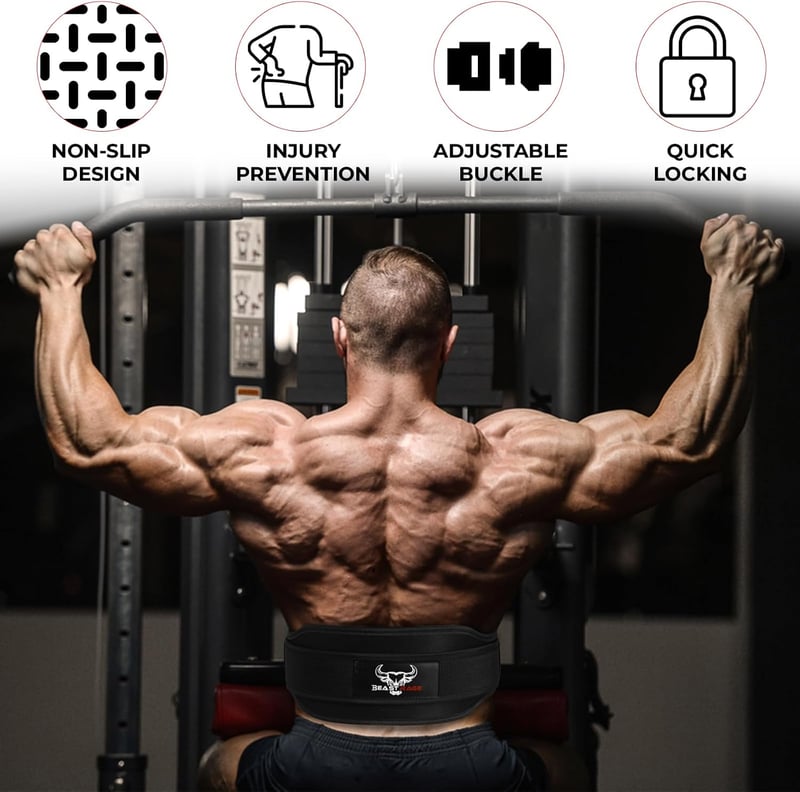 BEAST RAGE fekete 5.5 neoprén deréktámaszos emelőöv, testépítéshez súlyemeléshez és felhúzáshoz, férfiaknak és nőknek