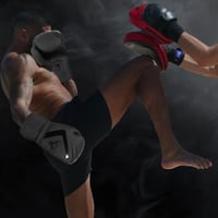 BEAST RAGE fekete bokszkesztyű Muay Thai kickbox MMA edzéshez és sparringhoz nehéz párnázással tépőzáras pár (1 pár) 9