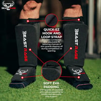 BEAST RAGE Muay Thai Boxzás MMA Taekwondo Sípcsont Védő Párnázott Lábvédelem 3