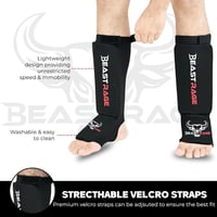 BEAST RAGE Muay Thai Boxzás MMA Taekwondo Sípcsont Védő Párnázott Lábvédelem 8