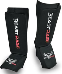 BEAST RAGE Muay Thai Boxzás MMA Taekwondo Sípcsont Védő Párnázott Lábvédelem 1