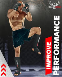BEAST RAGE Neoprén Lábszárvédő Párnázott Rüsztvédővel - Muay Thai, MMA, Box, Karate Edzéshez - Unisex Fekete S Méret 9
