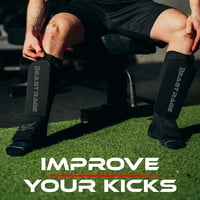BEAST RAGE Neoprén Lábszárvédő Párnázott Rüsztvédővel - Muay Thai, MMA, Box, Karate Edzéshez - Unisex Fekete S Méret 7