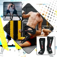 BEAST RAGE Neoprén Lábszárvédő Párnázott Rüsztvédővel - Muay Thai, MMA, Box, Karate Edzéshez - Unisex Fekete S Méret 4