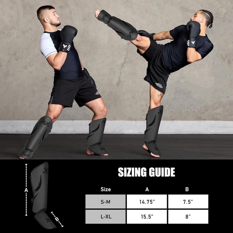 BEAST RAGE Sípcsont Védő Kickboxing Muay Thai MMA Edzéshez Lábvédelem
