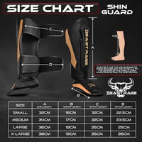 BEAST RAGE Sípvédő Kickboxing Muay Thai MMA Lábvédelem Instep Védelemmel 5